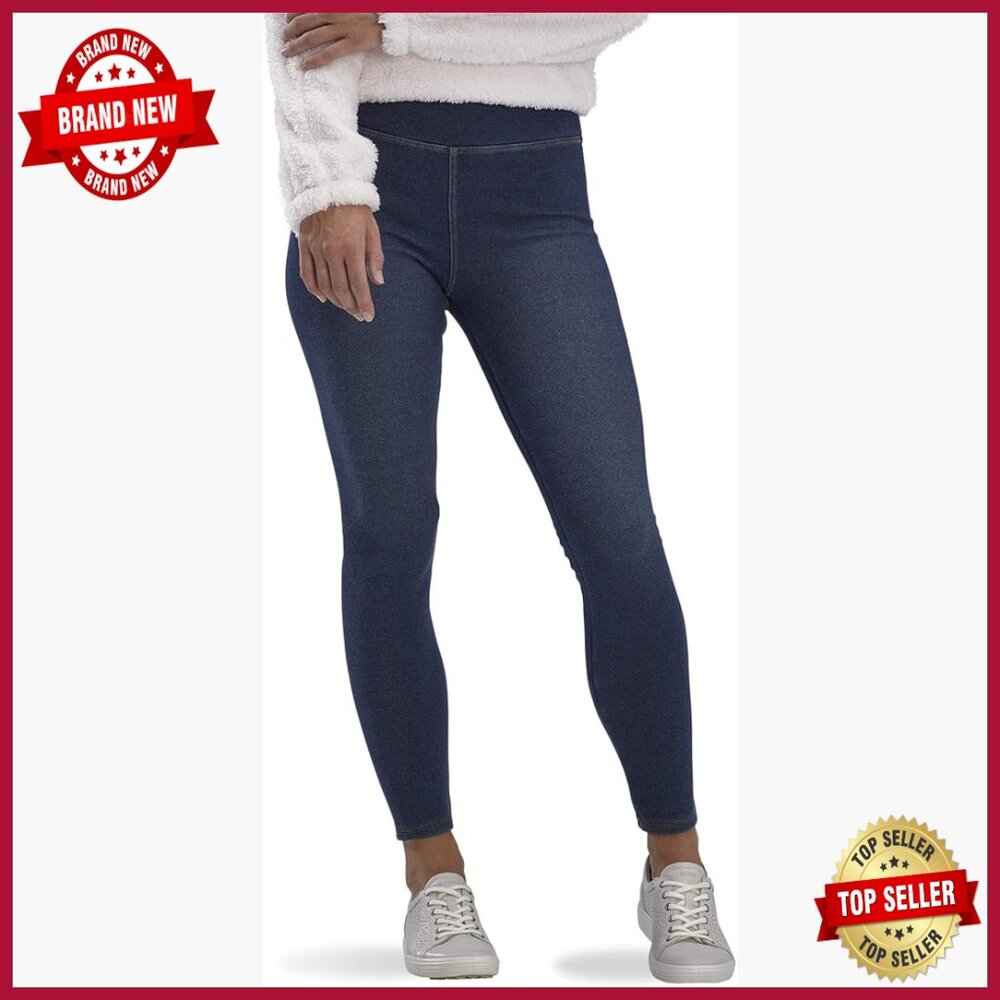 Plush Lined Denim Leggings High Rise Winter Cozy Warm Stretch